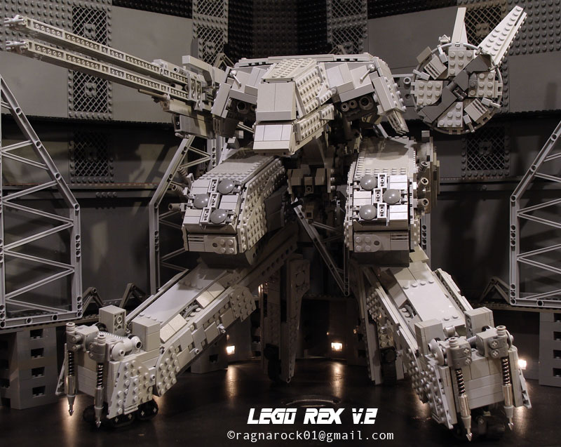 Illustration for article titled Enormous LEGO Metal Gear Rex Is Looking For Tiny Plastic Men To Crush